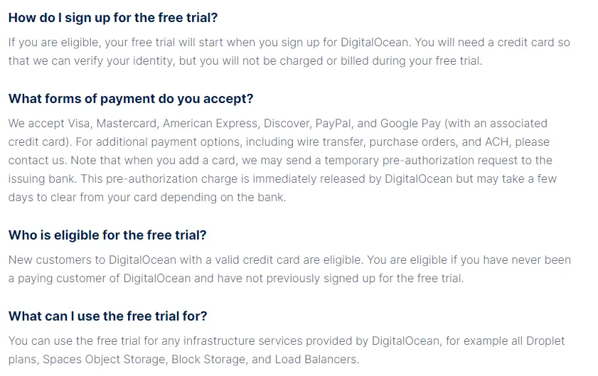 DigitalOcean faq