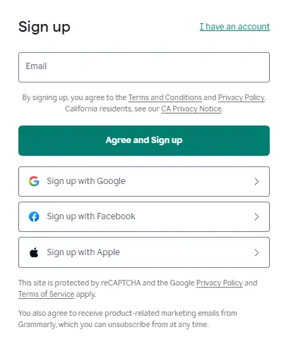 Grammarly Signup